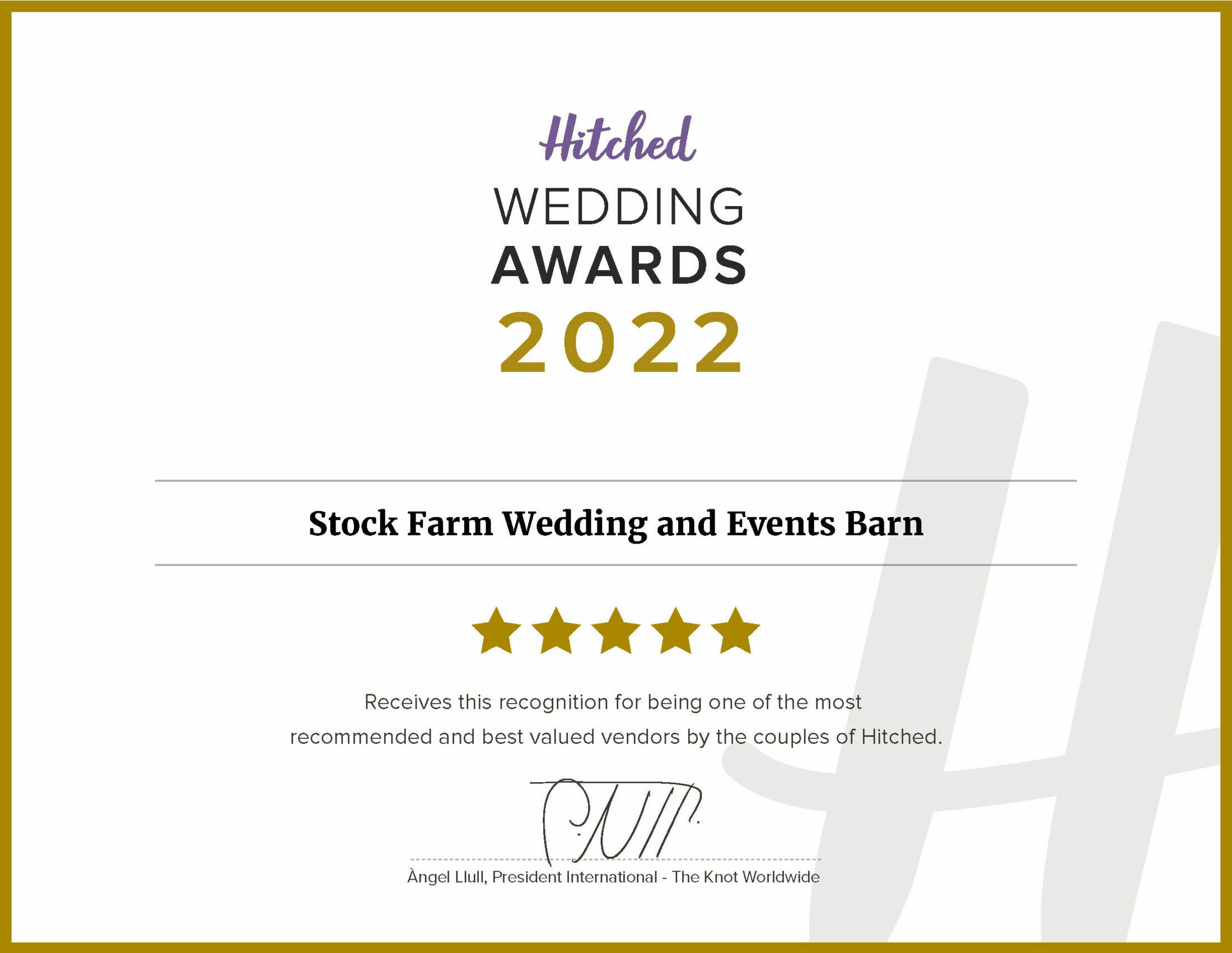 Wedding Award - Hitched